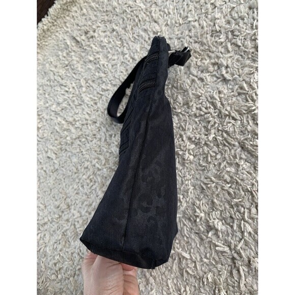 Baggallini Nylon Crossbody Black Leopard Print Zip Adjustable Travel Purse Bag - Picture 4 of 16